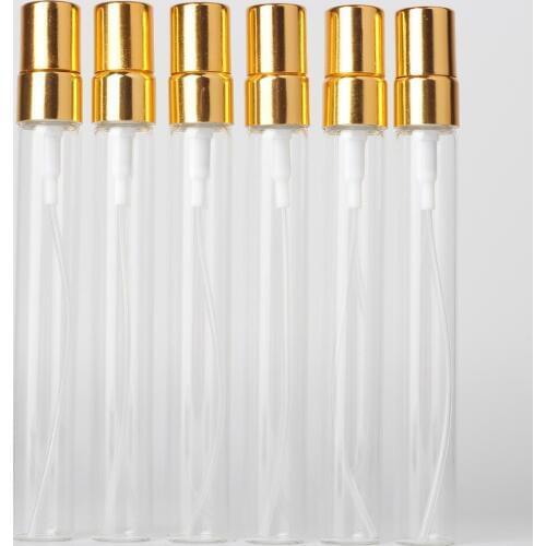 10Ml (100Piece / Lot) Mini Portable Glass Perfume Atomizer Refillable Test Tube Empty Cosmetic Bottle Wholesale