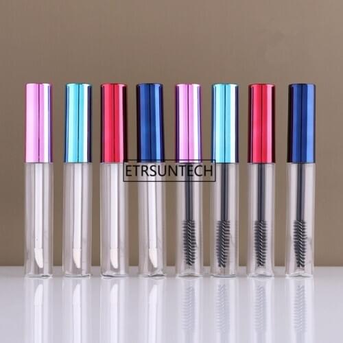 100pcs 10ml Empty Lip Gloss tubes Lip Glaze Brush Makeup Cosmetic Container, Mascara Tubes Refillable DIY Eyelash Bottle F3903