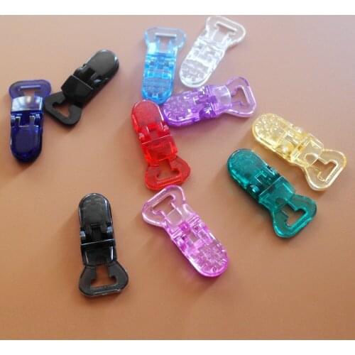 100pcs Mixed 10 Colors 10MM Clear Mam Baby Dummy Clips Plastic T Clips Pacifier Soother/Nuk/Toy Holder/Suspender Free Shipping
