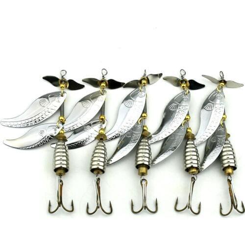5 pcs Spinner Bait Metal Spoon Lure Hard Spinner Lures Fishing Tackle Spinnerbait 10cm 14.6g SP194