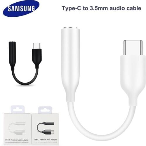 For SAMSUNG Type-C to 3.5mm AUX Headphones Adapter For SAMSUNG NOTE 10 Plus A90 A80 A60 Type C To 3.5 Jack Earphone Audio cable
