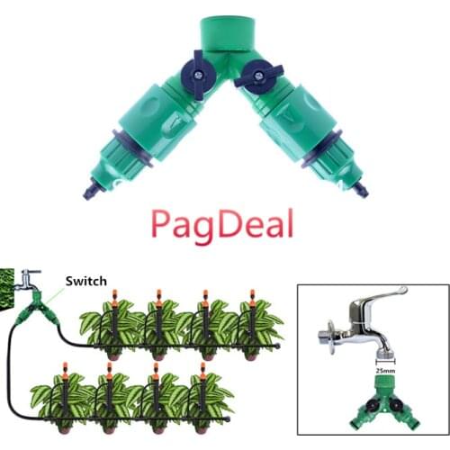 Free Shipping Quick Couping 2 Way Adaptor Switch Valve In Garden Drip Irrigation System Watering Kits G3/4" and G1/2" Connector