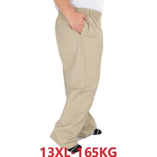 Summer large size pants men 13XL 12XL 8XL 10XL cotton pants Stretch oversize home wear loose pants Straight Trousers 58 60 62