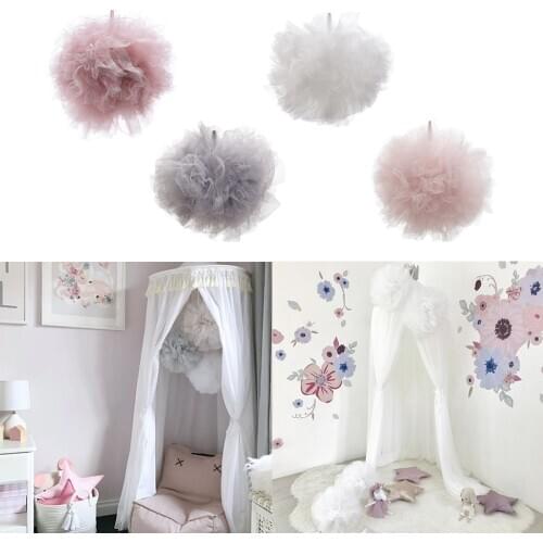Flower Party Ball Tulle Flower Ball For Children Room Crib Tent Ornament