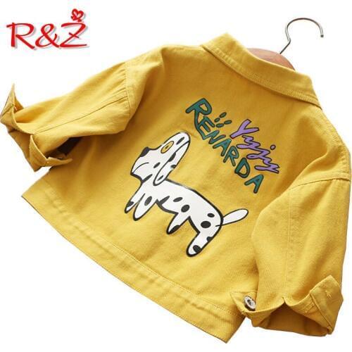 R&Z Autumn new childrens clothing Han edition girls cartoon dog printed locomotive short jacket, 18910 children