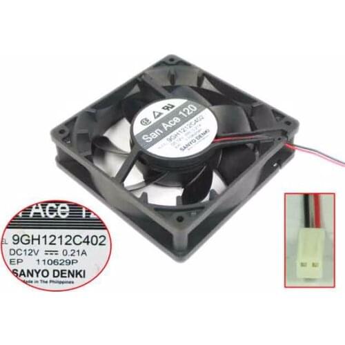 Sanyo Denki 9GH1212C402 DC 12V 0.21A 120x120x25mm 2-wire Server Cooling Fan