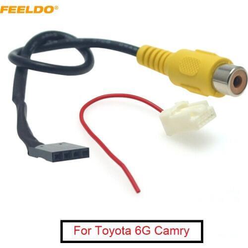 FEELDO 10Pcs Car Rearview Camera Parking Video Plug RCA Reversing Cable Adapter For Toyota 6G Camry Navigation DVD
