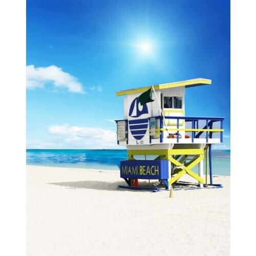 5x7ft Sea Miami Beach Photography Backdrops Photo Props Studio Background