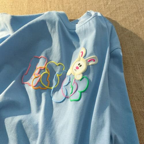 New Design Three-Dimensional Printed Short-Sleeved T-shirt Female Students Korean Style Loose Summer Couple Top Ins