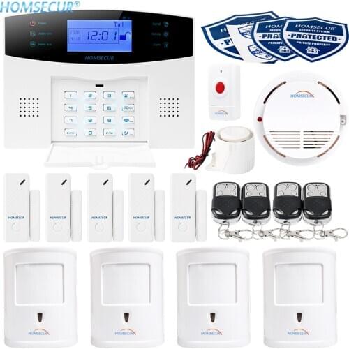 HOMSECUR Wireless&Wired 2G SMS Autodial Burglar Pet-Immune/Friendly Alarm System