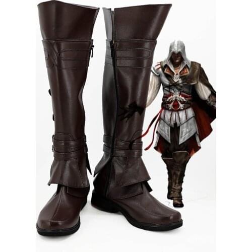Game Cosplay Ezio Auditore Cosplay Boots shoes Ezio Boots Cosplay costume Accessories