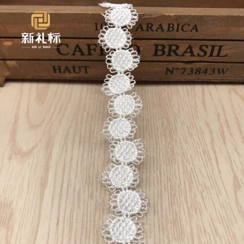 Beautiful 30Yards Lace Ribbon Tape 17mm Quality White Lace Trim DIY Embroidered Lace For Sewing Decoration African Cord Lace