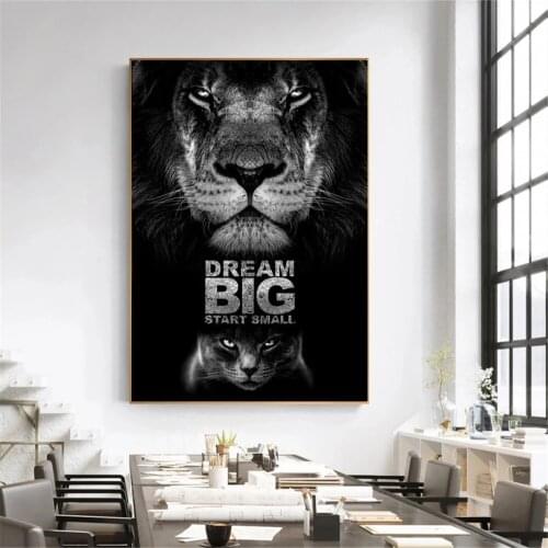 Animals Motivational Quote Canvas Painting Inspiration Black Poster Prints Wall Art Pictures for Living Room Home Decor Cuadros