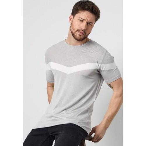 Mens Slim Fit Cotton T-shirt Gray Attractive Comfortable Fabric Fashion Modern Design