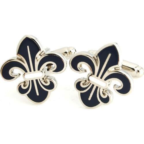YH-1763 Novelty Enamel Fleur Di Lis Cufflinks,Flower Cufflinks - Factory Direct Wholesale