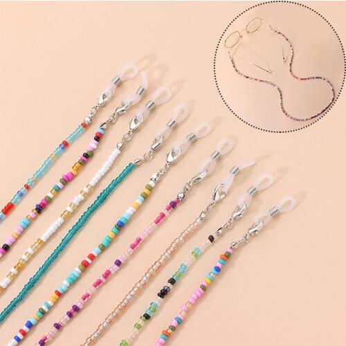 Rice Beads Glasses Chain Sunglasses Accessory Eyeglass Lanyard Simpe Colorful Neck Chain Glasses Face Mask Chain Eyewear Holder