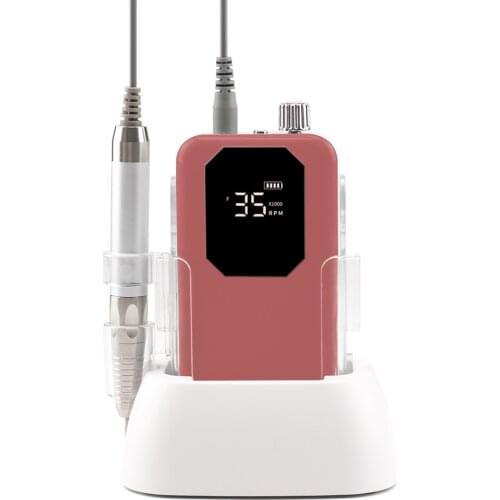 Octagon Desktop Cordless Base Brushless Nail Drill Machine 35000rpm Drill Electric for Manicure Pedicure Rechargeable Battery