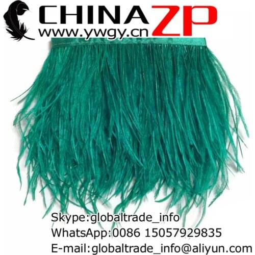 CHINAZP Factory Wholesale 10yards/lot Selected Top Quality Dyed Christmas Green Ostrich Feather Fringe Trim