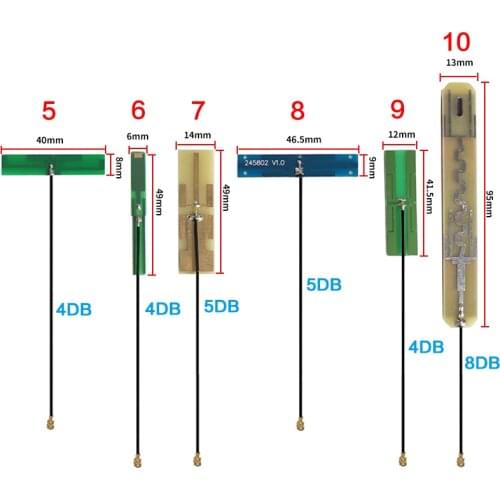 PCB FPC wifi bluetooth dual band 2.4G 5.8G patch internal antenna 15cm cable IPEX 4th generation MHF4 connector