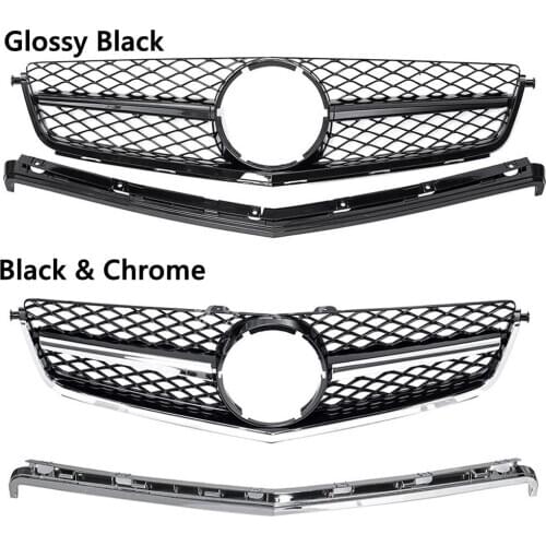 Front Racing Grill for Mercedes C Class Real W204 Grill Only Fit Real C63 AMG 2008-2011