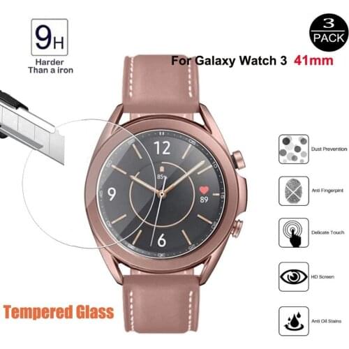 3Pcs Film For Samsung Galaxy Watch3 41MM 9H Premium Tempered Anti-Scratch Glass For Galaxy Watch 3 41MM Screen Protector Cover