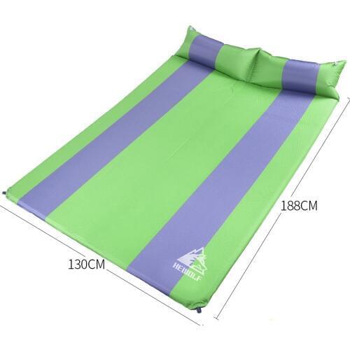 2 Person Outdoor Camping Self-inflating Mat with Air Pillow Waterproof Moisture Travel Self-driving Car Mattress Picnic Trip