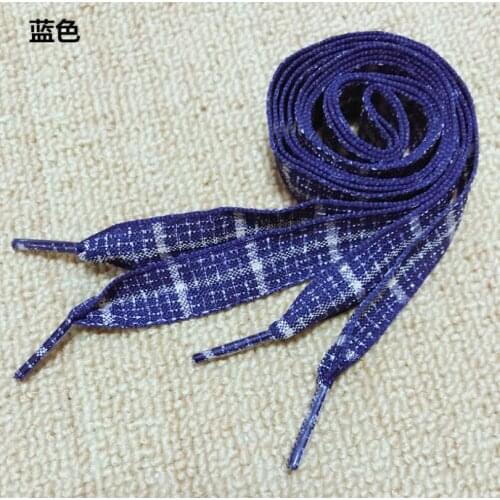 New Arrival 16MM Wide Soft Cotton Shoelace 90/100/120CM Long Shoelace Checkered Sneakers Shoelace