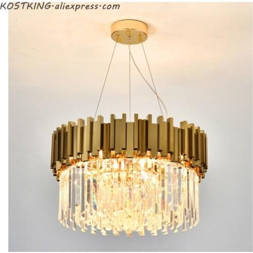 Modern Crystal Chandelier for Living Room Dining Room Gold Crystal Chandelier LED Lights Lighting LED Chandelier Luxurious