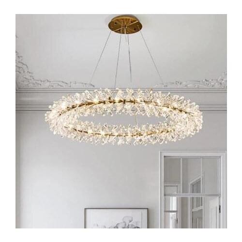 Ring design modern crystal chandelier lamp AC110V 220V lustre LED chandelier living lighting and hotel lights