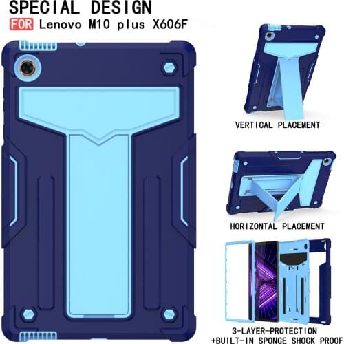 Heavy Duty Hard Case Stand Cover For Lenovo Tab M10 Fhd Plus 2nd Gen Tb-x606f/x Case Multi-fold Protective Cover Tablet Cover