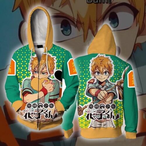 Toilet-Bound Hanako-kun Minamoto Kou 3D Print Hoodies Sweatshirts Cosplay Hooded Casual Coat Jacket