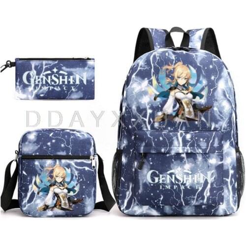 Game Genshin Impact Backpack Students School Bags Pattern Girls Boys Childrens Schoolbag Mochilas Teenage Bookbag