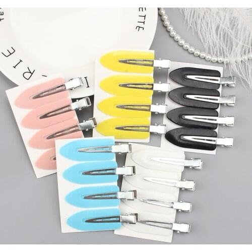 4Pcs/Set Women Seamless Hairpin Face Wash Makeup Hair Clips Girls Lovely Metal Barrettes Hair Accessories Bangs Clip Headwear