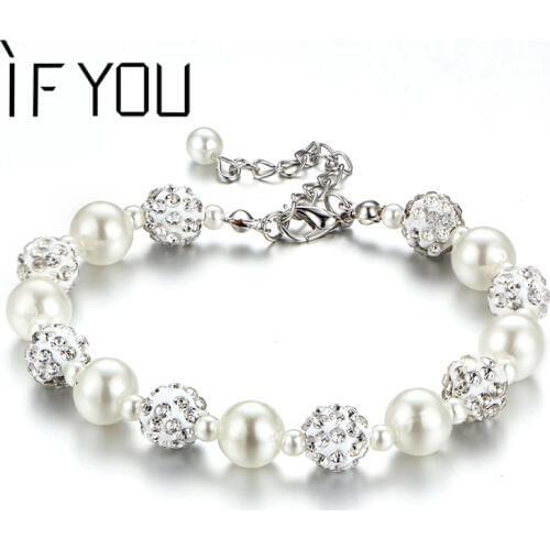 IF YOU Bohemian Artificial Stone Imitation Pearls Bracelets Women Jewelry Accessories Beaded Bracelets Stretch Stone Jewerly