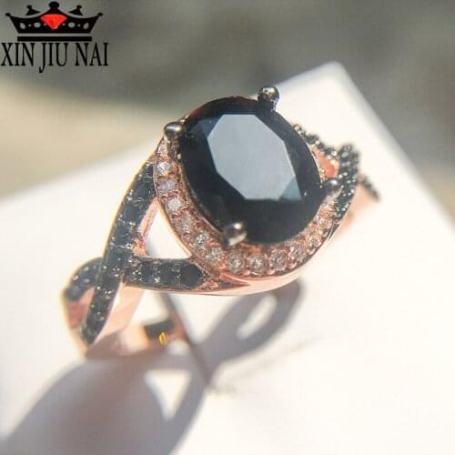 Black Drill Ring Combination Wedding Black Onyx Ring for Women Two-tone Micro-inlaid Black White Zircon Ring Engagement Ring