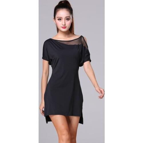 Women New Fashion Latin Dance Dress Lace Mesh Short Sleeve Ballroom/tango/rumba/latin Dance Costume Competition Dancing Dress