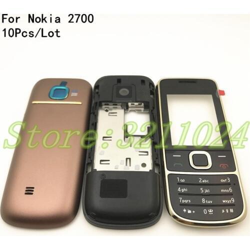 10Pcs/Lot Good quality Original New For Nokia 2700 Housing Cover Door Frame + Battery Back cover+Keypad+Logo