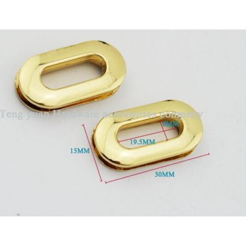 10 PCS/lot) On both sides of the straps chain oval piercing corns hang bag hook bags leather metal accessories