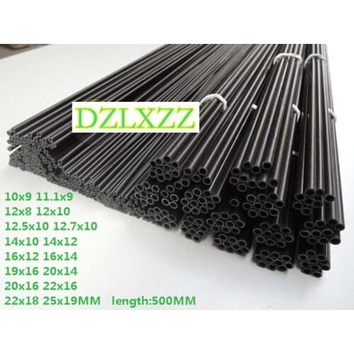 2pc Carbon Fiber Tube 10mm/11.1mm/12mm/14mm/16mm/19mm/20mm/22MM/25MM for Quadcopter Multicoptor 500mm