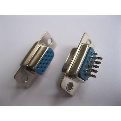 20 pcs D-Sub 15 PIN Female Jack 3 Rows Solder Connector for PC Use