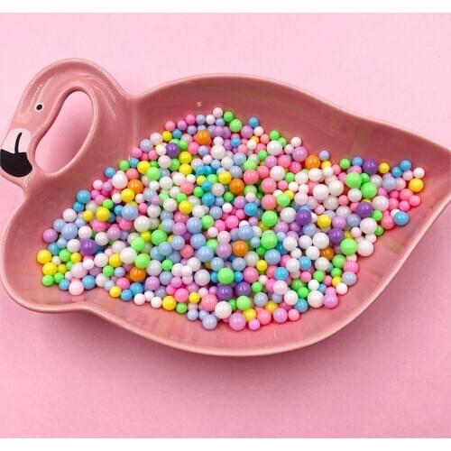 200g Multicolor Macaron Candy Bean For Craft DIY Making Tiny Cute Plastic klei Accessories Crystal Mud Slime Filler Material