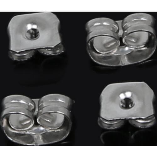 High Quality 200pcs Stainless Steel Errings Back Stopper Earrings Findings for Stud Earring Jewelry Making