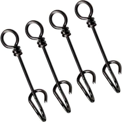 50Pcs/Bag Stainless Steel Connector Fishing Fastach Clips Fishing Snaps Swivel Rolling Quick Connection Accessory