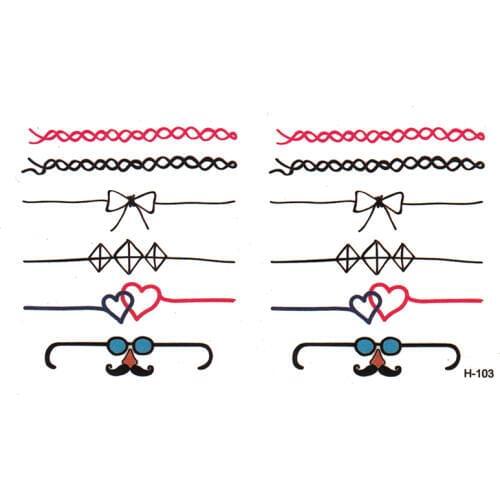 50p Fake Beard Waterproof temporary tattoo sticker harajuku tatuajes temporales Bow tie henna tatoo Bracelet tattoo body art