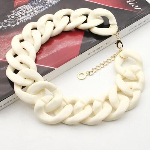 Punk Acrylic Chunky Chain Choker Necklaces Collar For Women Jewelry Statement Geometric White Necklace Female Fashion Jewelry