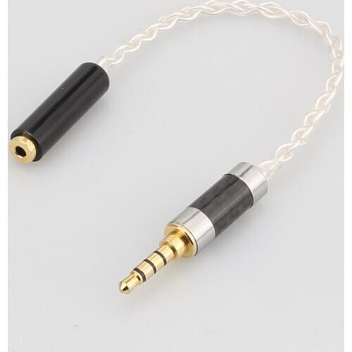 Audiocrast 3.5mm TRRS Balanced Male to 2.5mm TRRS Balanced Female Hi-End Audio Adapter Silver Plated Cable