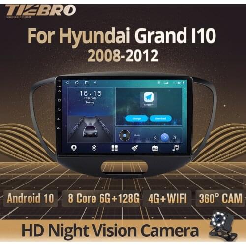 2DIN Android 10.0 Car Radio For Hyundai Grand I10 2008-2012 Stereo Receiver GPS Navigation Auto Radio Car Multimedia Player IGO