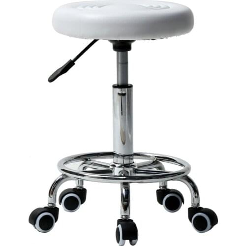 White Adjustable Bar Chair Work Rotating Chair Swivel Stool PU Leather Round Stool with Lines Rotation Bar Stool black free ship