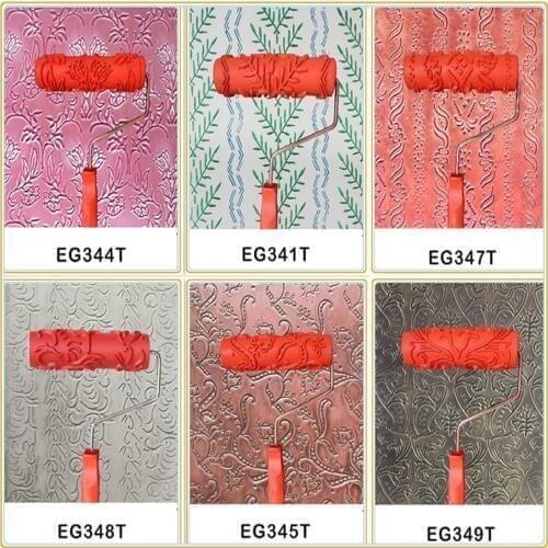 Free shipping 7inch red rubber roller wall decoration painting roller, Paint Roller for Wall Decoration Paint tools
