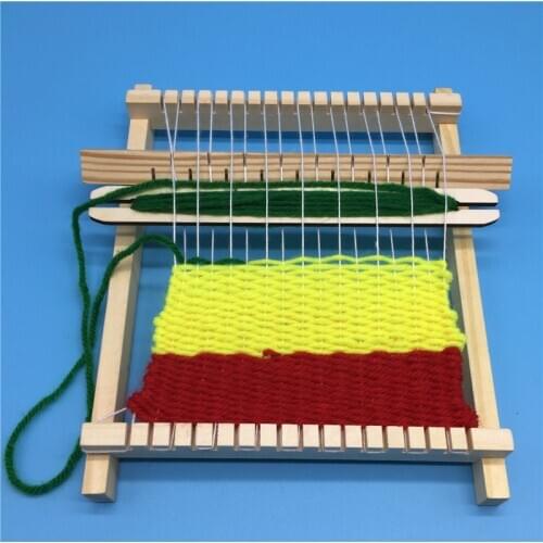 Wooden Weaving Craft Yarn Little Loom DIY Wool Knitting Machine Kids Educational Montessori Toys for Children Materials Kits Fun